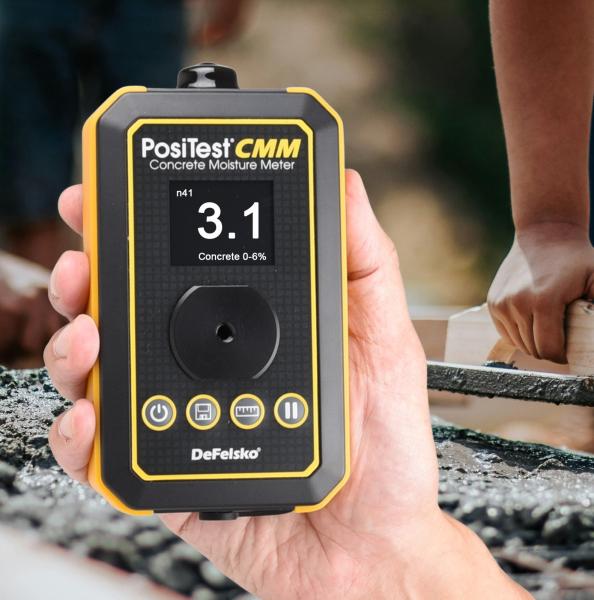 Defelsko concrete moisture analyser in your hand